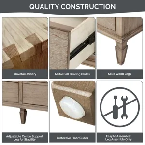 Victoria 6-drawer wood dresser (70\