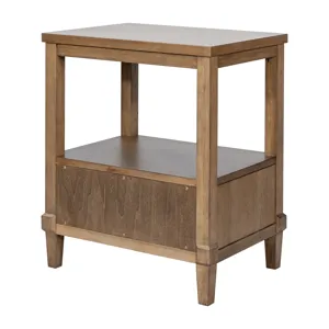 Salina Woven Cane Nightstand - Toasted Almond