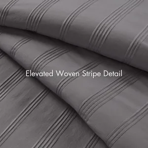 Super Listing Logan Striped Reversible Pintuck Pleated Comforter Set