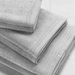 Big Bundle 100% Cotton Quick Dry 12 Piece Bath Towel Set - Silver
