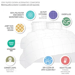 Madison Park Stay Puffed Overfilled Down Alternative Comforter