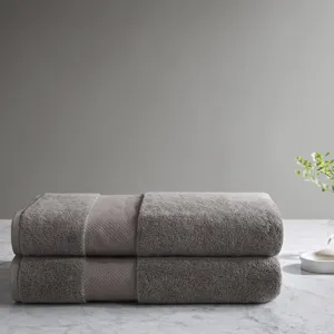 100% Cotton Bath Sheet 2 Piece Set - Charcoal
