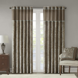 Madison Park Aubrey Jacquard Curtain Panel Pair