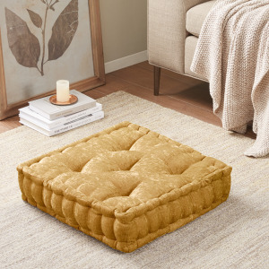 Intelligent Design Azza Poly Chenille Square Floor Pillow Cushion Compress Pack