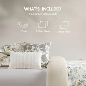 Harbor House Blue Herbal 5 Piece Cotton Sateen Print Duvet Set