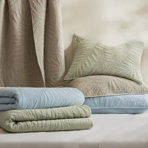Harbor House Botanical Leaves 3 Piece Cotton Quilt Set