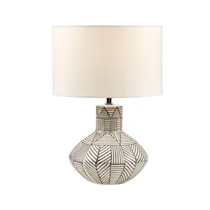 Agape Boho Ceramic Table Lamp - White