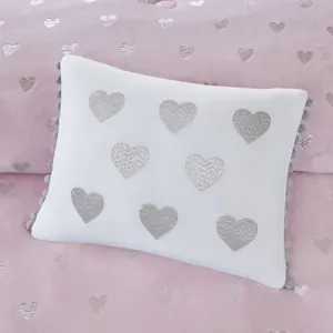 Mi Zone Rosalie Metallic Printed Plush Comforter Set with Throw Pillow