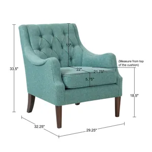 Qwen Button Tufted Accent Chair - Teal