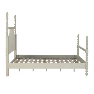 Beckett King Turned Wood Spindle Bed - Antique Cream