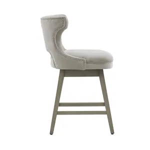 Emmett 25.75\" Swivel Counter Stool - Light Grey