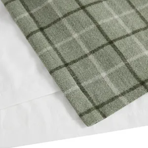 Anaheim Plaid Faux Leather Tab Top Curtain Panel with Fleece Lining - Green