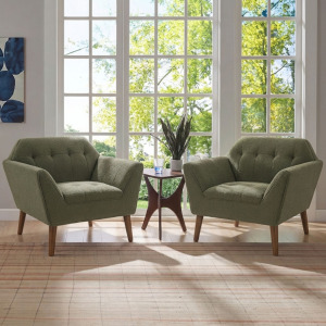 INK+IVY Newport Wide Mid-Century Modern Lounge Chair Set of 2