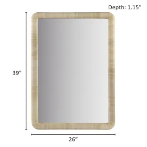 Nova Natural Rattan Rectangle Wall Mirror - Natural