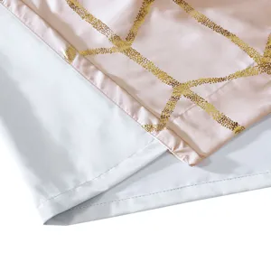 Raina Total Blackout Metallic Print Grommet Top Curtain Panel - Blush/Gold