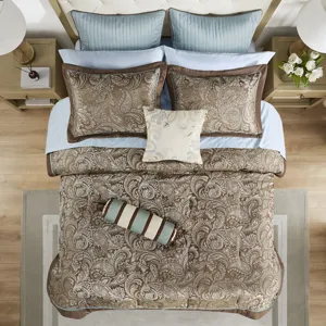Madison Park Aubrey 12 Piece Comforter Set with Cotton Bed Sheets