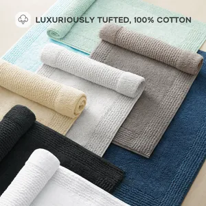 Splendor 100% Cotton Tufted 3000 GSM Reversible Bath Rug - Charcoal