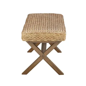 Seadrift Seadrift Hand-woven Water Hyacinth Accent Bench - Brown