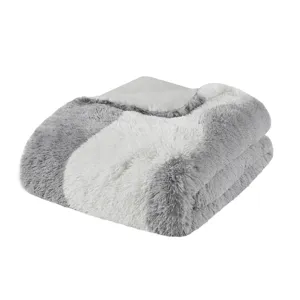 Cassie Twin/Twin XL Ombre Shaggy Faux Fur Comforter Set - Grey