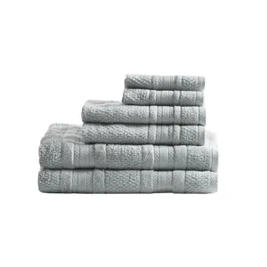 Madison Park Essentials Adrien Super Soft Cotton Quick Dry Bath Towel 6 Piece Set