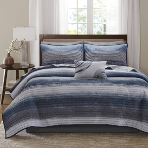 Madison Park Essentials Saben Quilt Set with Cotton Bed Sheets