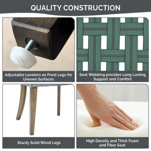 Ultra Ultra Upholstered Dining Side Chairs with wood legs (Set of 2) - Dark Gray