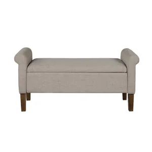 Aubrey Upholstered Storage Bench - Cream