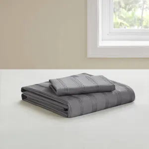 Super Listing Logan Striped Reversible Pintuck Pleated Duvet Set