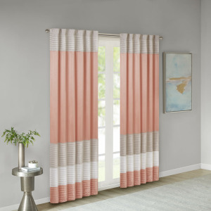 Amherst Polyoni Pintuck Curtain Panel - Coral