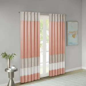 Amherst Polyoni Pintuck Curtain Panel - Coral