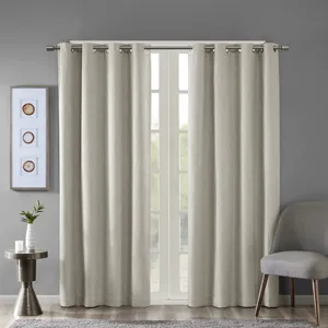SunSmart Maya Printed Heathered Blackout Grommet Top Curtain Panel