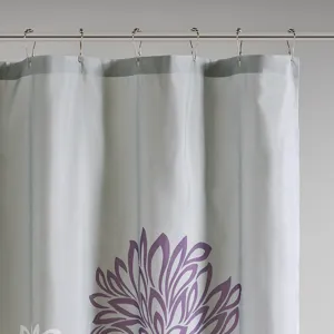 Madison Park Essentials Maible Printed Floral Shower Curtain - Purple