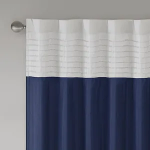 Amherst Polyoni Pintuck Curtain Panel - Navy