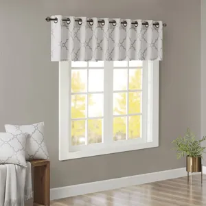 Madison Park Saratoga Fretwork Print Grommet Top Window Valance