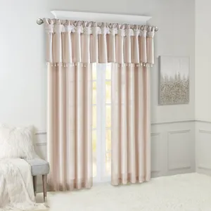 Madison Park Emilia Lightweight Faux Silk Valance With Beads