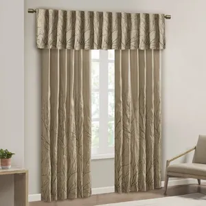Madison Park Andora Faux Silk Embroidered Window Valance