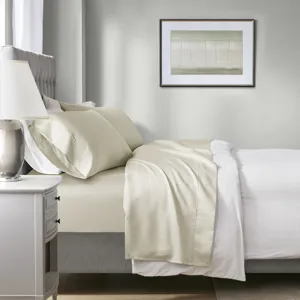 1000 Thread Count California King HeiQ Smart Temperature Cotton Blend 4 PC Sheet Set - Ivory