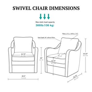 Madison Park Brianne Upholstered Swivel Curved Armchair