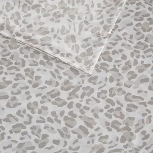 Printed Satin Luxury 2 PC Pillowcases - Taupe Leopard