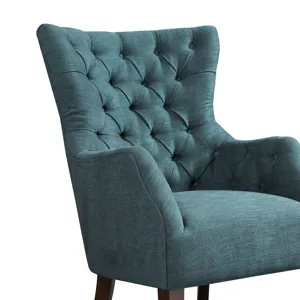 Hannah Button Tufted Wing Chair - Teal