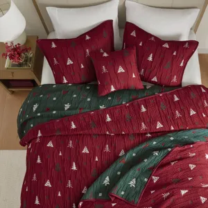 Madison Park Winter 2 Pieces Throw Set - Red