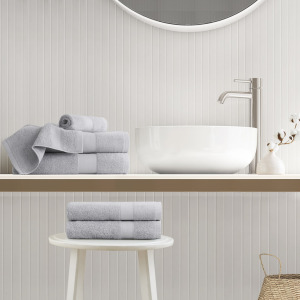 500GSM Plush 6pc Towel Set - Light Grey