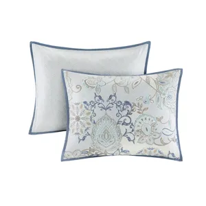 Madison Park Isla 3 Piece Cotton Floral Printed Reversible Duvet Cover Set