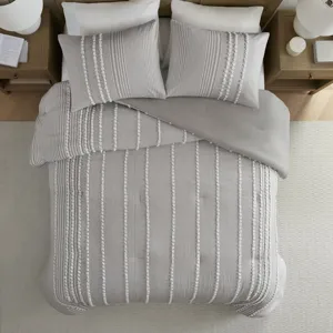 Harbor House Blue Anslee 3 Piece Cotton Yarn Dyed Comforter Set