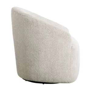 Bonn Upholstered 360 Degree Swivel Chair - Cream
