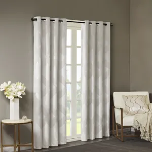 SunSmart Bentley Ogee Knitted Jacquard Total Blackout Curtain Panel