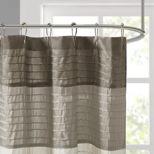 Amherst Faux Silk Shower Curtain - Natural