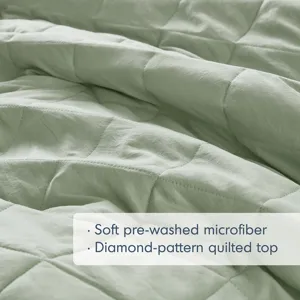 Comfort Spaces Hannah Diamond Quilted Ruffle Edge Comforter Set