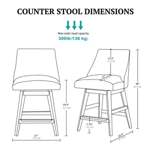 Winfield Swivel Counter Stool - Grey