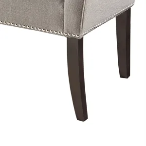 Welburn 49.5\" Upholstered Bench with Back & Wood Legs - Grey